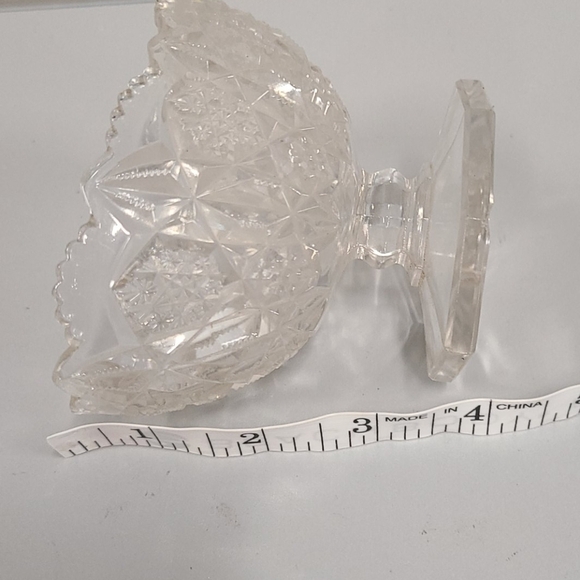 CUT crystal pedestal candy serving dish vase - Picture 7 of 8
